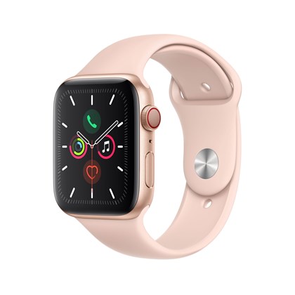 Apple Watch Series 5 GPS + Cellular 44mm Gold Aluminium Case with Pink Sand Sport Band - S/M & M/L