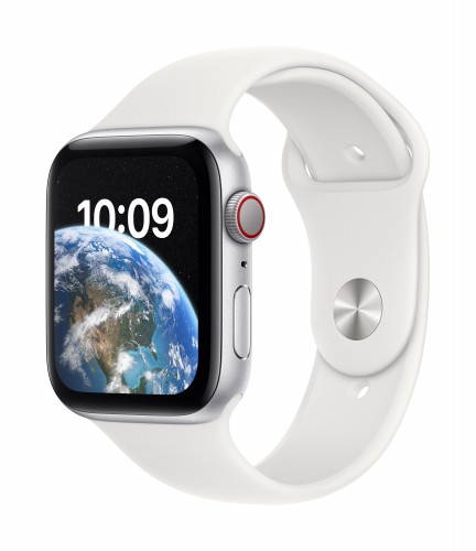 Apple Watch SE GPS 44mm Silver Aluminium Case with White Sport Band - Regular | Unicorn Store