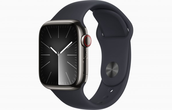 Apple Watch Series 9 GPS + Cellular 45mm Midnight Aluminium Case with Midnight Sport Band - M/L