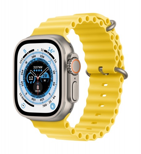 Apple Watch Ultra GPS + Cellular, 49mm Titanium Case with Yellow Ocean Band | Unicorn Store