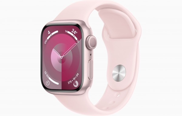 Apple Watch Series 9 GPS Pink Aluminium Case with Light Pink Sport Band