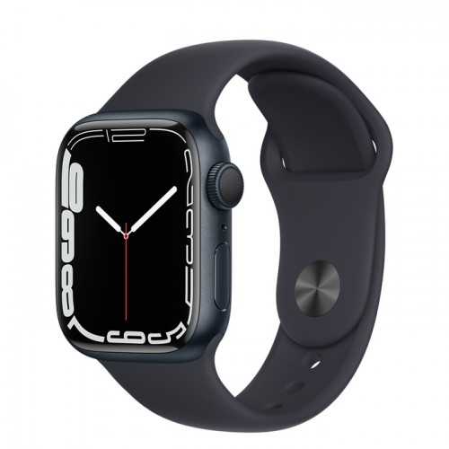 Apple Watch Series 7 GPS + Cellular, 41mm Midnight Aluminium Case with Midnight Sport Band - Regular