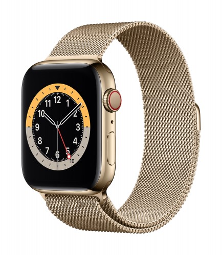 Apple Watch Series 6 GPS + Cellular Gold Stainless Steel Case with Gold Milanese Loop | UnicornStore