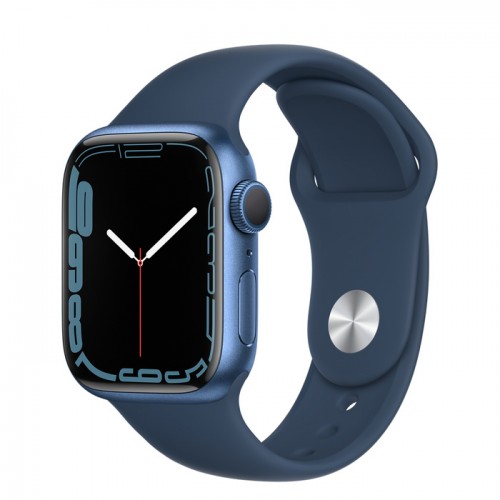 Apple Watch Series 7 GPS + Cellular, 41mm Blue Aluminium Case with Abyss Blue Sport Band - Regular