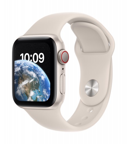 Apple Watch SE GPS + Cellular 40mm Starlight Aluminium Case with Starlight Sport Band - Regular | Unicorn Store