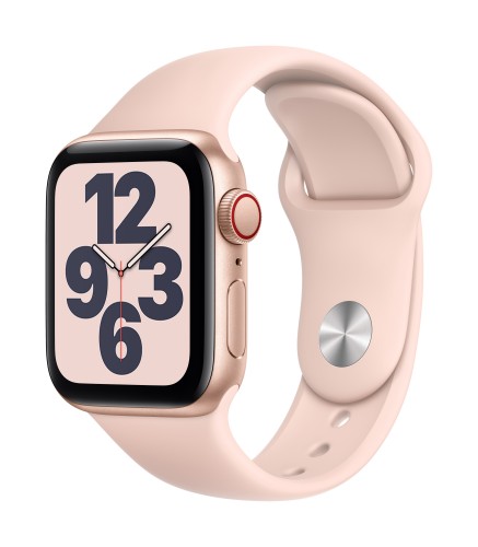 Apple Watch SE GPS + Cellular, 40mm Gold Aluminium Case with Pink Sand Sport Band - Regular | Unicorn Store